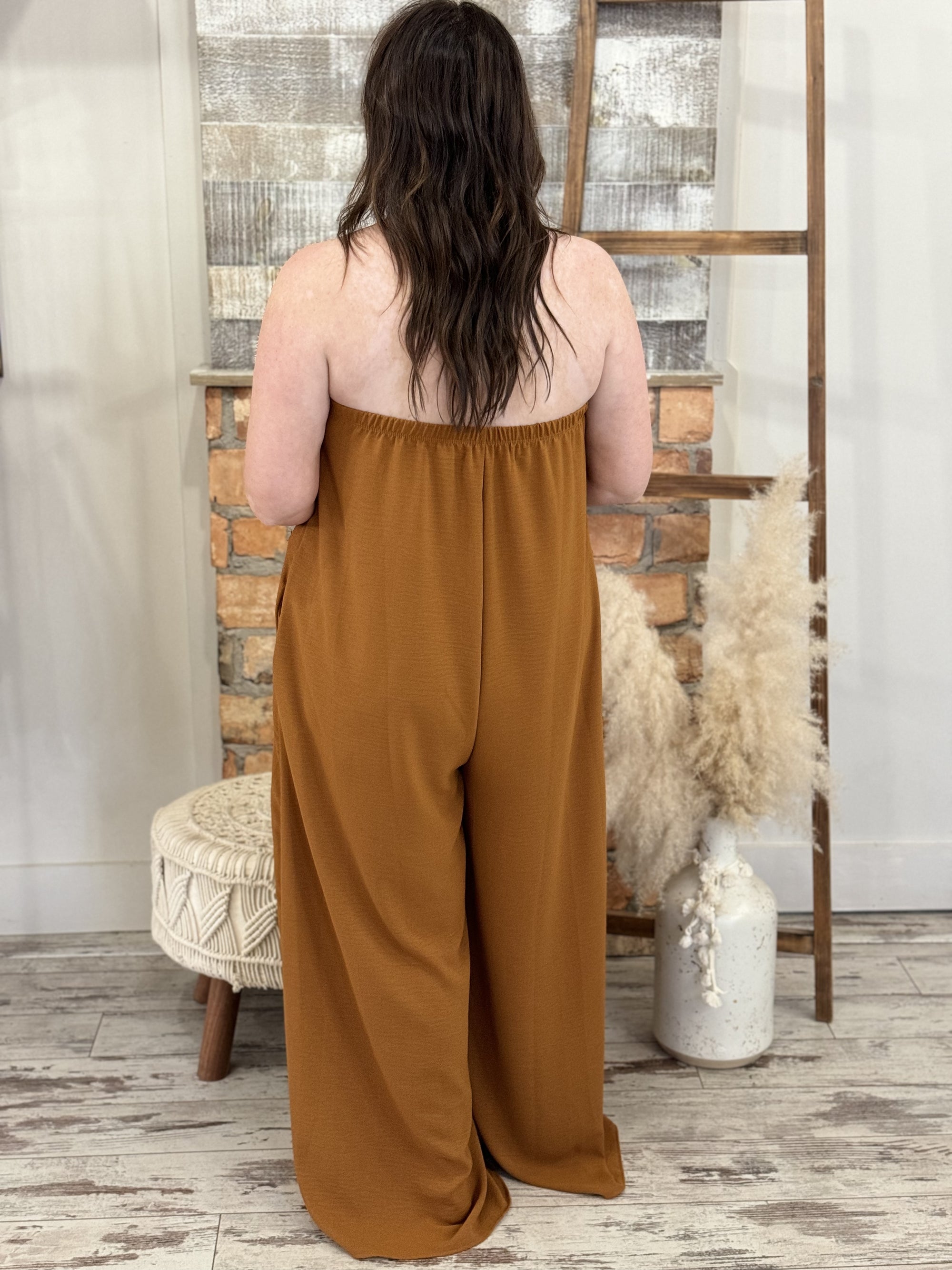 Pleated Flowy Wide Leg Jumpsuit